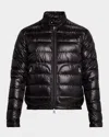 Moncler Men's Acorus Nylon Puffer Moto Jacket In Black