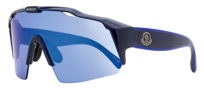 Moncler Men's Alt Fit Shield Sunglasses Ml0270-k 90x Blue 0mm In Multi