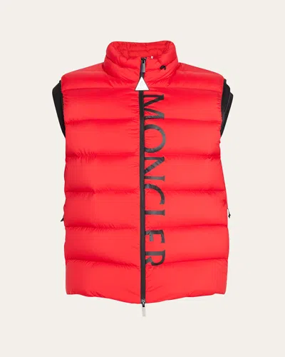 Moncler Men's Amak Puffer Vest In Red