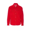 Moncler Ambroisie Corduroy Down Shirt Jacket In Red
