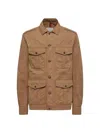 Moncler Amnicon Button-up Jacket In Brown