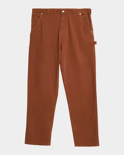 Moncler Men's Cargo Cotton-blend Gabardine Trousers In Brown