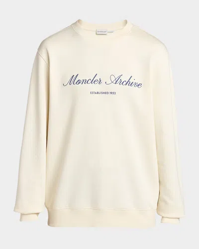 Moncler Men & Apos;s Cotton-blend Logo Sweatshirt In Neutral