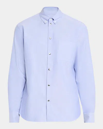 Moncler Men & Apos;s Cotton Oxford Snap-front Sport Shirt In Black