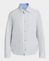 Moncler Cotton Blend Reversible Crescent Down Shirt In White
