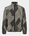 Moncler Argyle Wool-blend Jacket In Gray