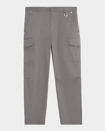 Moncler Men & Apos;s Gabardine Wide-leg Cargo Pants In Gray