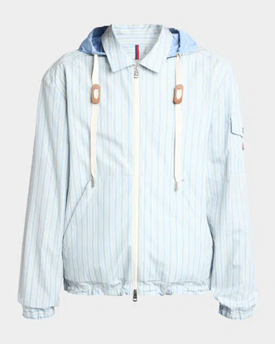 Moncler Men & Apos;s Havas Stripe Full-zip Hooded Shirt Jacket In Multi