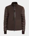 Moncler Reversible Shearling Down Jacket In Brown