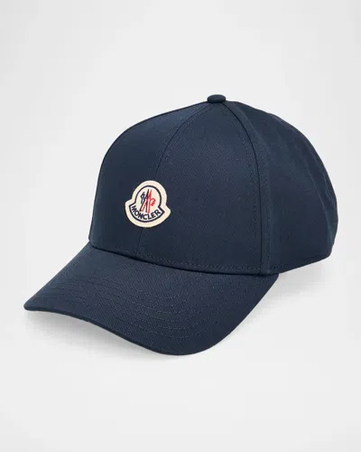 Moncler Men & Apos;s Logo Emblem Cotton Baseball Cap In Dark Navy