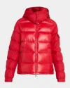Moncler Maya Jacket Quilted Nylon Down Jacket In Red