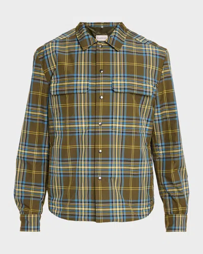 MONCLER MEN & APOS;S MONOGRAM CHECKED NYLON SHIRT JACKET