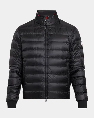 Moncler Men & Apos;s Rigel Quilted Down Biker Jacket In 999-black