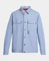 Moncler Light Blue Regular Solid Shirt In Blue