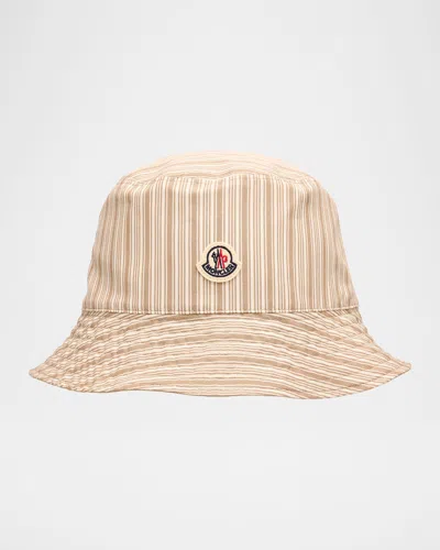 Moncler Men & Apos;s Stripe Bucket Hat In Neutral
