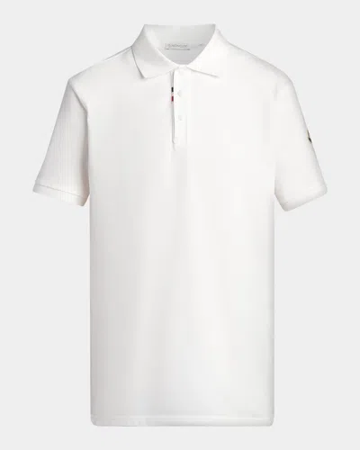 Moncler Straight Cut Short Sleeve Polo Collar Shirt In White
