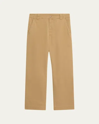 Moncler Men's Archive Tan Stretch Jogger Trousers In Brown