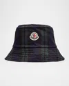 Moncler Men's Archivio Plaid Wool Bucket Hat