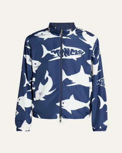 MONCLER MEN'S ARCHIVIO SHARK-PRINT JACKET