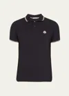 Moncler Identification Patch Polo Shirt In Blue