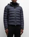 Moncler Arneb Black Polyester Jacket In Blue