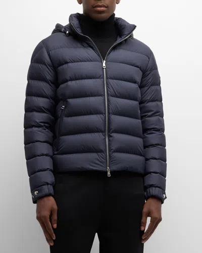 Moncler Arneb Black Polyester Jacket In Blue