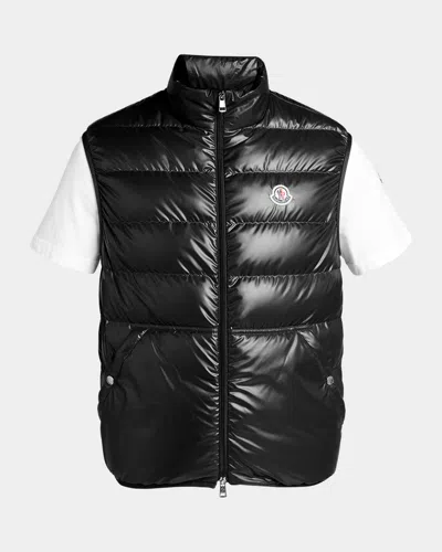 MONCLER MEN'S AUBE DOWN NYLON ZIP VEST