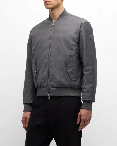 Moncler Men's Aver Quilted Down Bomber Jacket In Gray
