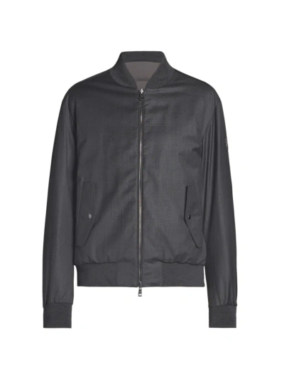 Moncler Men's Aver Wool & Down Bomber Jacket In Graphite Gray