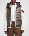 Moncler Men's Barant Hooded Puffer Vest In Brown