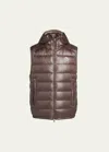 Moncler Men's Barant Hooded Puffer Vest In Brown
