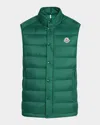 Moncler Piumino Smanicato Barthe In Nylon Verde Scuro  Uomo In Dark Green