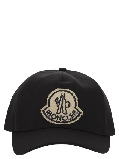 Moncler Men Baseball Cap With Logo In Black