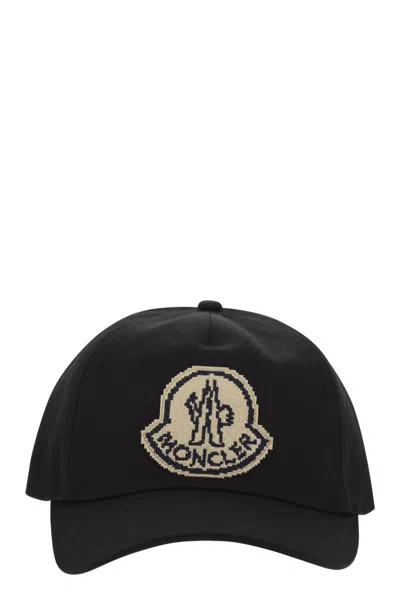 Moncler Men's Baseball Cap With Logo In Black