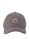 Moncler Baseball Cap With Logo In Gray