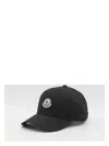 Moncler Logo Patch Adjustable Baseball Cap In Black