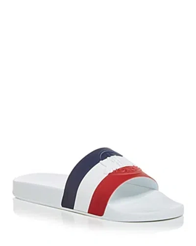 Moncler Basile Embossed Logo Slides In White