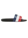 Moncler Basile Logo-embossed Striped Rubber Slides In Black