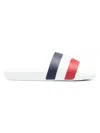 Moncler Basile Embossed Sliders In White