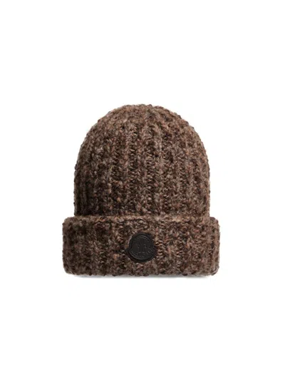 Moncler Men's Beanie Hat In Wool And Alpaca In Red