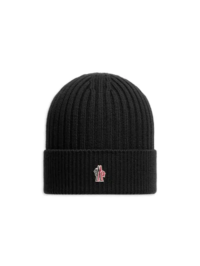 Moncler Men's Beanie Hat In Wool In Black