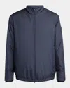 Moncler Relaxed Fit Jacket Elastic Cuffs In Blue