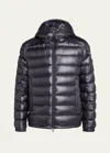 Moncler Men's Besines Hooded Down Jacket In Blue