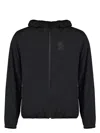 Moncler Men's Bissen Hooded Techno Fabric Raincoat In Black