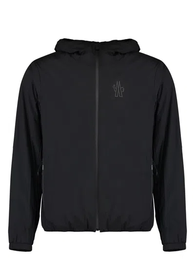 MONCLER MEN'S BISSEN HOODED TECHNO FABRIC RAINCOAT