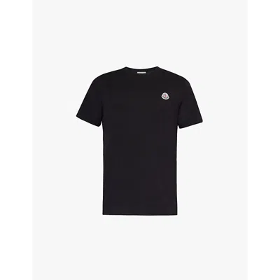 Moncler Mens Black Brand-patch Short-sleeve Pack Of Three Cotton-jersey T-shirts