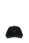 Moncler Cotton Baseball Cap With Curved Brim And Intricate Embroidery In Black