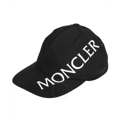 Moncler Men's Black Diagonal Logo-print Baseball Cap