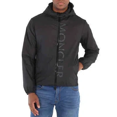 Pre-owned Moncler Men's Black Ichiro Logo Windbreaker Jacket, Brand Size 5 (xx-large)