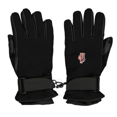 Moncler Men's Black Padded Logo-embroidered Gloves